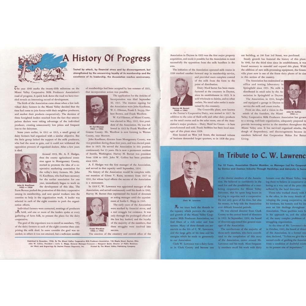 1946 Miami Valley Cooperative Milk Producers Association 25th Anniversary Book - Picture 4 of 4